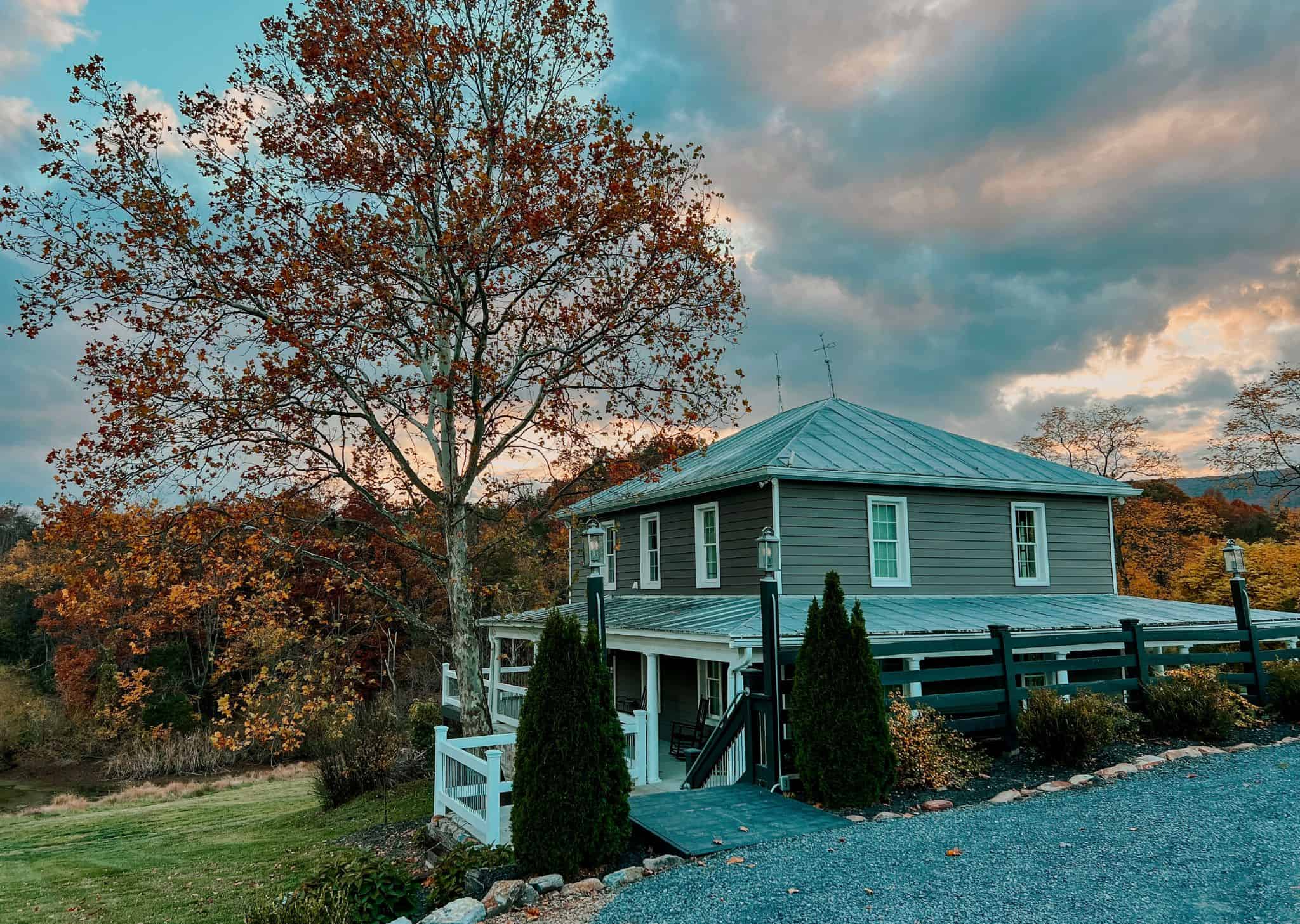 Farmhouse Airbnb on the Canaan Springs property included with wedding packages at this Northern Virginia farm wedding venue