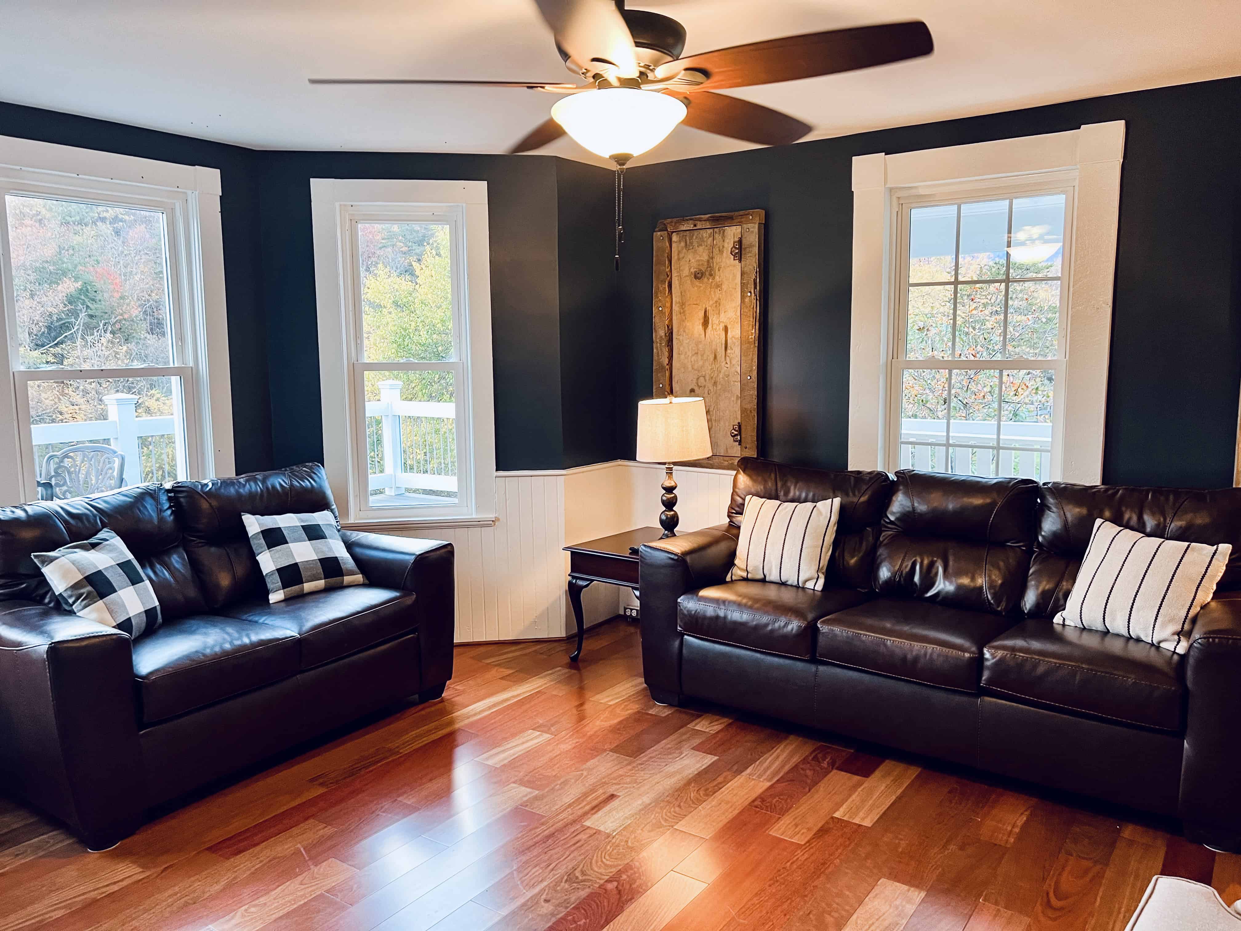 Living room inside the historic farmhouse at Canaan Springs wedding venue near Winchester, Northern Virginia