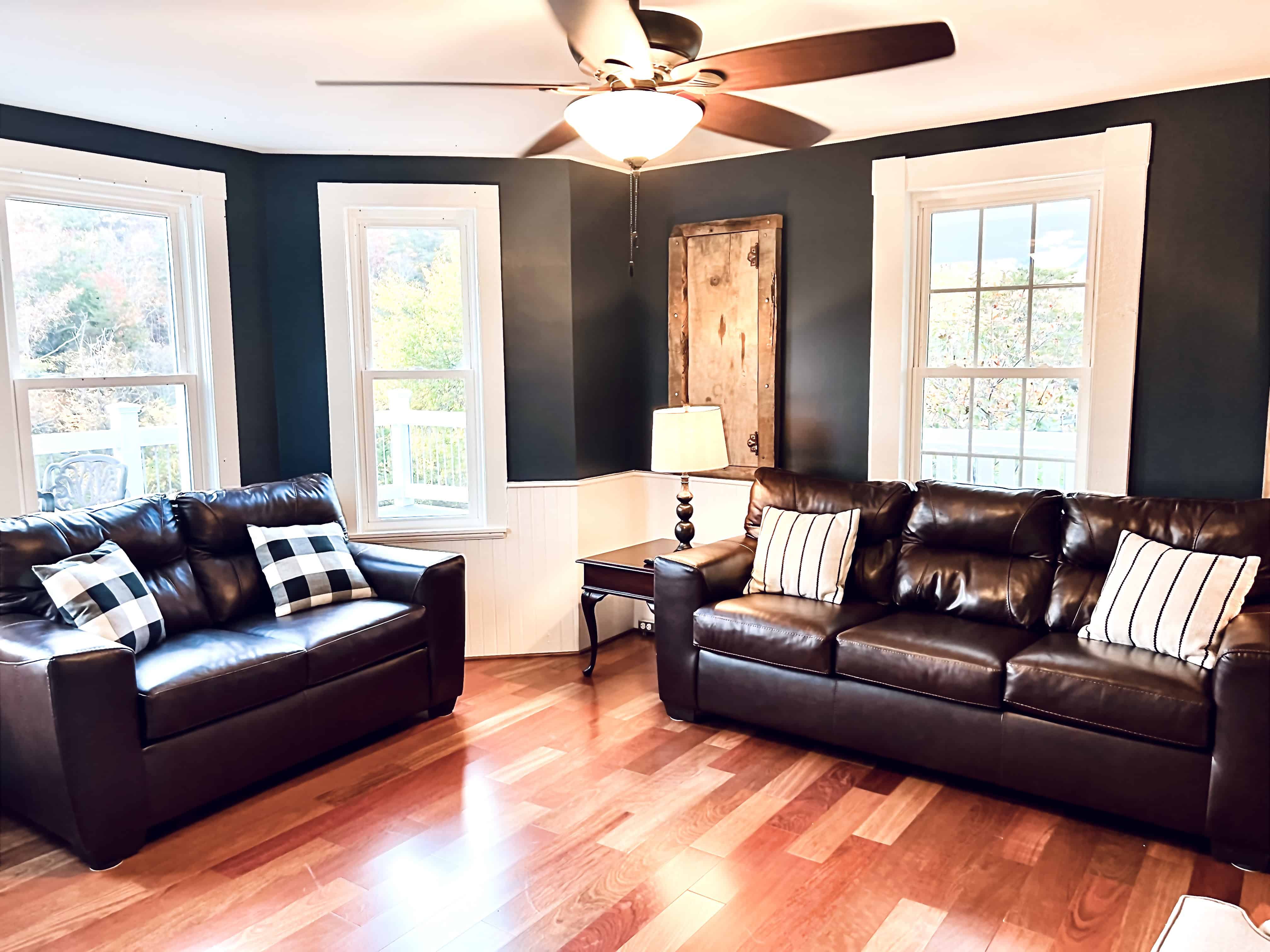 Living room inside the historic farmhouse at Canaan Springs wedding venue near Winchester, Northern Virginia
